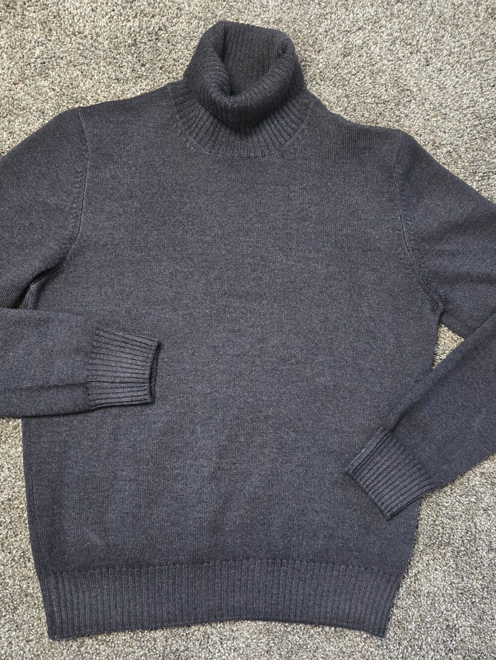 Gran Sasso Charcoal Grey Merino Wool Turtleneck Sweater S